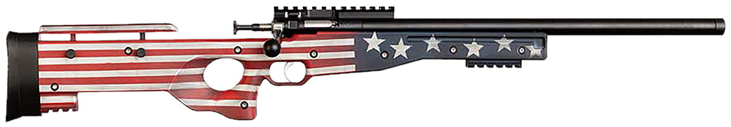 Crickett KSA2150-OG Precision Full Size 22 LR Single Shot 16.10" Blued Threaded Bull Barrel, Blued Crickettinny Rail Steel Receiver, Old Glory Synthetic Adj LOP Stock