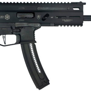 Grand Power 8588005808606 TR22 Stribog 22 LR 25+1 10" Black Threaded Barrel, Black Hardcoat Anodize Receiver w/Picatinny Rail, Black Polymer Grip, Ambidextrous