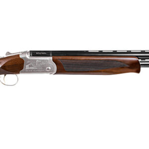 Girsan  Balikli Blue Label 12 Gauge Break Open 2.50" 2rd 28" Blue Polished Over/Under Vent Rib Barrel, Engraved Silver Aluminum Receiver, Fixed Turkish Walnut Stock, 5 Mobil Chokes