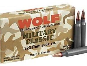 Wolf Military Classic Rifle Ammunition .223 Rem 55 gr FMJ 3241 fps - 20/box