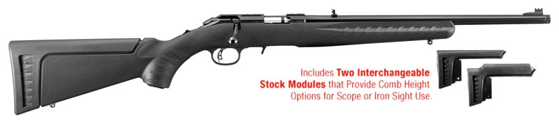RUGER AMERICAN 22WMR 9-SHOT - 18" MATTE BLACK THREAED BBL