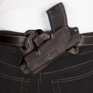 DESANTIS SMALL OF BACK HOLSTER - RH OWB LEATHER COLT 1911 BLK