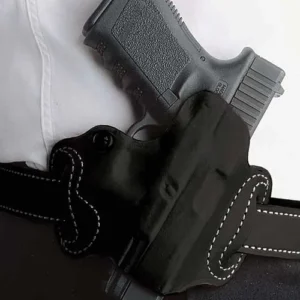 DESANTIS MINI SLIDE HOLSTER - OWB RH LEATHER S/A HELLCAT BLK