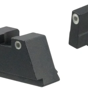 AmeriGlo GL349 Optic Compatible Sight Set for Glock  3XL Tall Green Tritium White Outline Front Sight-Green Tritium White Outline Rear Sight