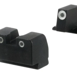 AmeriGlo SG181 Optic Compatible Sight for Sig Sauer  Tall Suppressor Green Tritium White Outline Front Sight-Green Tritium White Outline Rear Sight