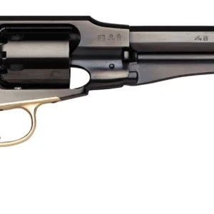 Taylors & Company 550777 1858 Remington Uberti 44 Cal 6 Shot Percussion 8" Blued Octagon Barrel, Cylinder & Frame, Walnut Grip