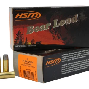 HSM 44M15N20 Bear Load  44 Rem Mag 305 gr Wide Flat Nose 20 Per Box/ 20 Case