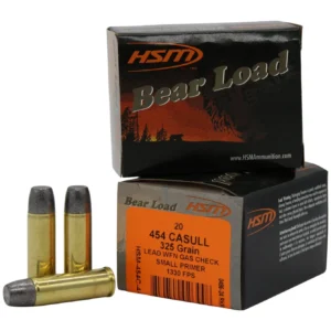 HSM 454C4N20 Bear Load  454 Casull 325 gr Wide Flat Nose 20 Per Box/ 20 Case