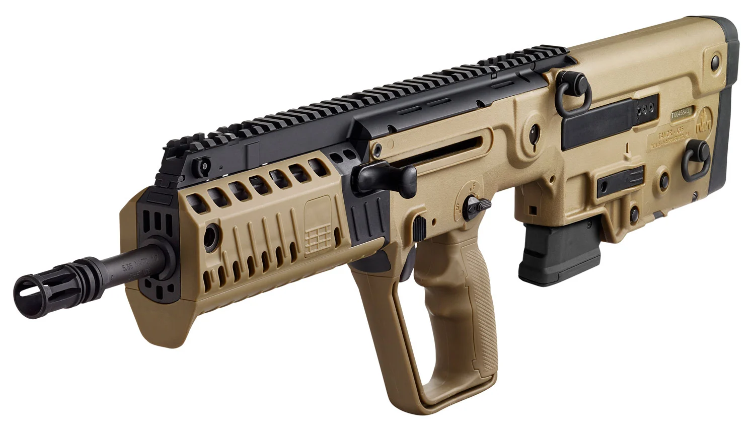 IWI US XFD1610 Tavor X95 5.56x45mm NATO Caliber with 16.50" Barrel, 10+1 Capacity, Flat Dark Earth Metal Finish, Flat Dark Earth Fixed Bullpup Stock & Polymer Grip Right Hand