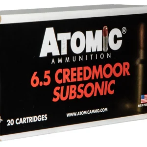 Atomic Ammunition 00476 Rifle Subsonic 6.5Creedmoor 130gr Sierra MatchKing BTHP 20 Per Box/10 Case