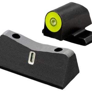 XS Sights SI0013S5Y DXT2 Big Dot Night Sights- Sig Sauer- Springfield Armory  Black | Green Tritium Yellow Outline Front Sight Green Tritium White Outline Bar Rear Sight