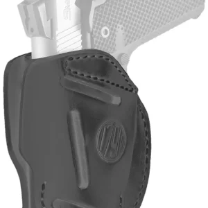 1791 Gunleather 3WH1SBLA 3-Way  IWB/OWB Size 01 Stealth Black Leather Belt Loop Fits 1911 3-4" Ambidextrous