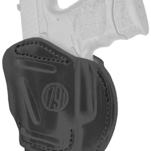1791 Gunleather 3WH3SBLA 3-Way  IWB/OWB Size 03 Stealth Black Leather Belt Loop Compatible w/ Glock 26 Compatible w/ Ruger LC9 Compatible w/ S&W M&P Shield Ambidextrous Hand