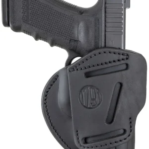 1791 Gunleather 3WH5SBLA 3-Way  IWB/OWB Size 05 Stealth Black Leather Belt Loop Compatible w/ Glock 17 Compatible w/ Springfield XD Compatible w/ S&W M&P Compatible w/ HK VP9 Ambidextrous Hand