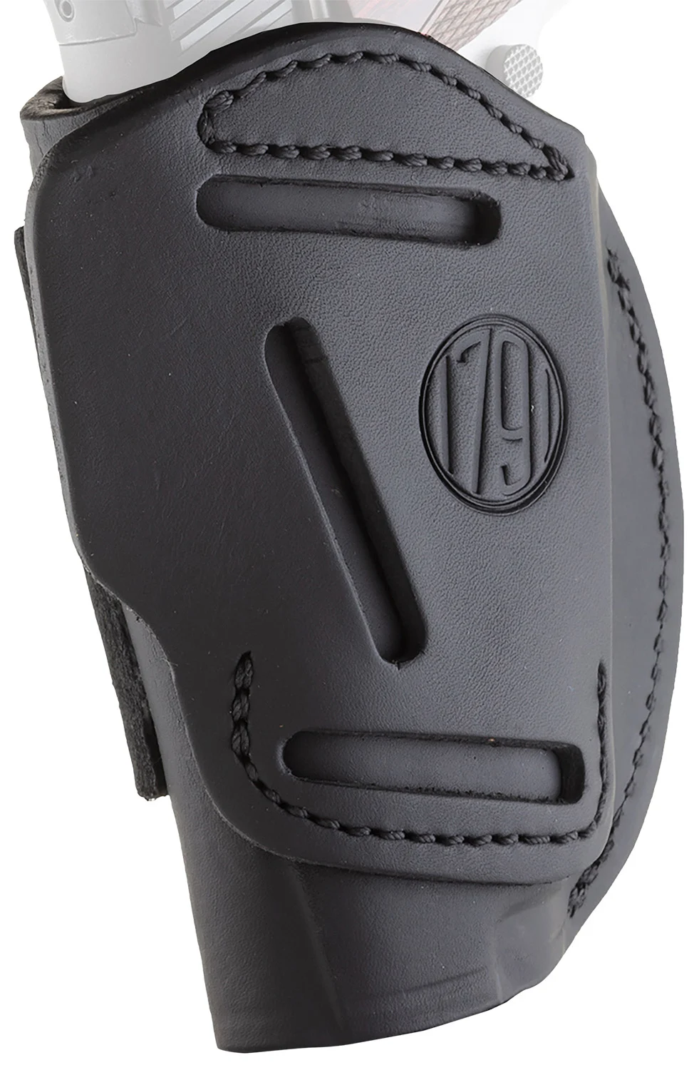 1791 Gunleather 4WH1SBLR 4-Way IWB/OWB 01 Stealth Black Leather Belt Clip Fits 3-4" Barrel 1911