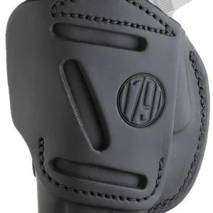 1791 Gunleather 4WH2SBLR 4-Way IWB/OWB Size 02 Stealth Black Leather Belt Clip Compatible w/Ruger LCP/S&W Bodyguard/Glock 42/43/43X Right Hand