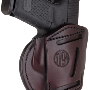1791 Gunleather 4WH5SBRR 4-Way IWB/OWB 05 Signature Brown Leather Belt Clip Fits S&W M&P/Springfield XD/Glock 17/HK VP9