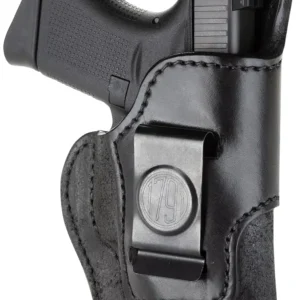 1791 Gunleather RCH3BLKR RCH IWB Size 03 Black Leather Belt Clip Compatible w/Ruger LC9/1911/Glock 43/43X Right Hand