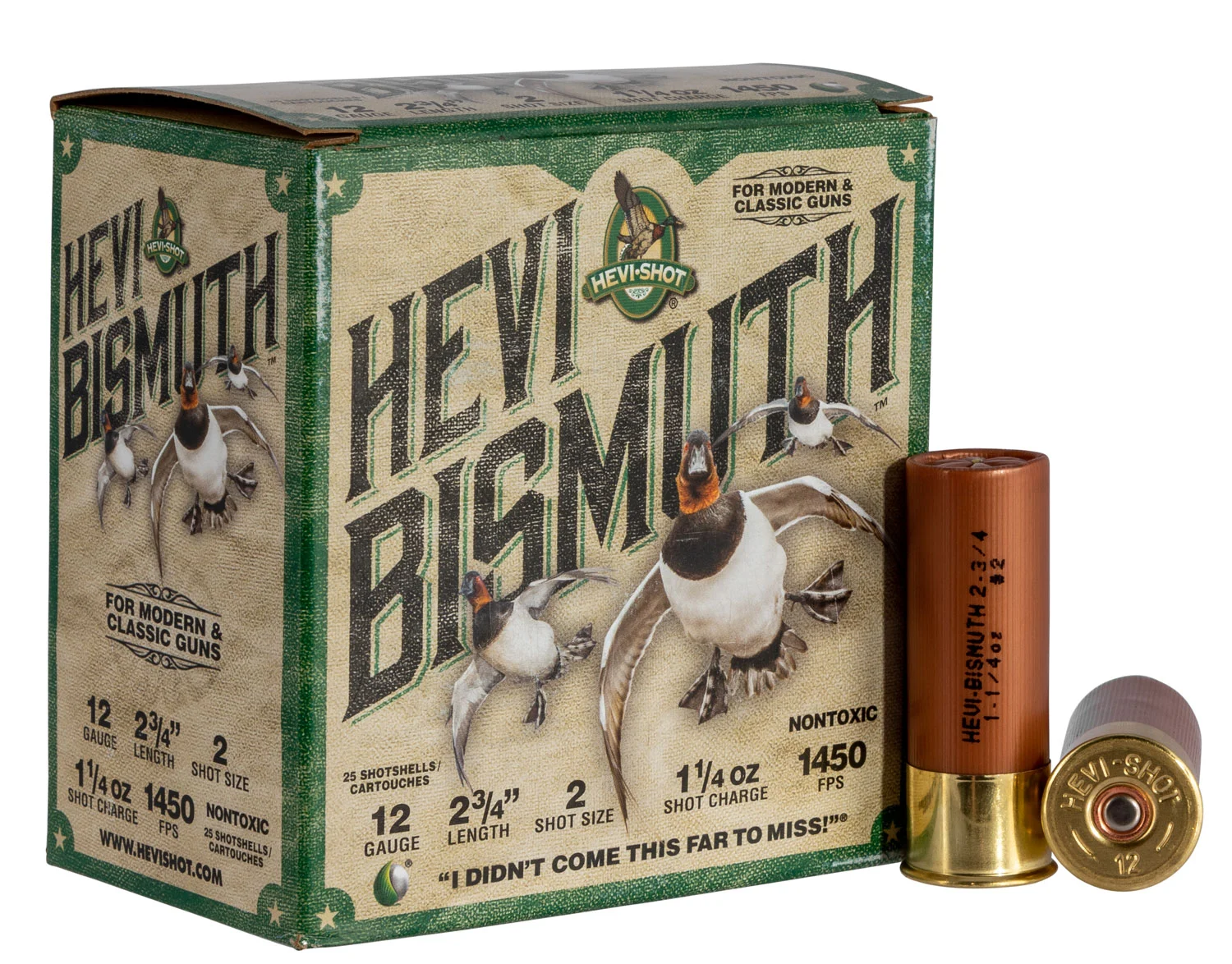 HEVI-Shot HS14702 HEVI-Bismuth 12Gauge 2.75" 1 1/4oz Bismuth 2Shot 25 Per Box/10 Case