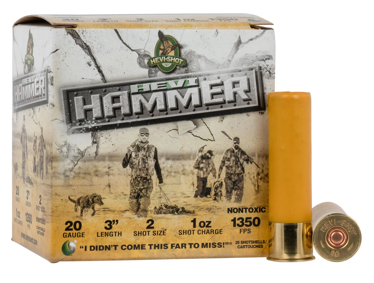 HEVI-Shot HS29002 HEVI-Hammer 20Gauge 3" 1oz 2Shot 25 Per Box/10 Case