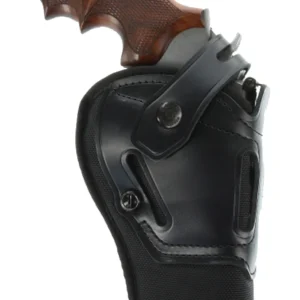 Galco SR46B Switchback  OWB Black Leather Belt Slide Fits Ruger GP100/S&W K Frame Fits 6" Barrel Ambidextrous