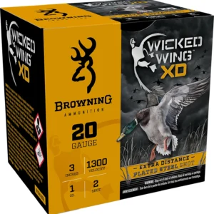 Browning Ammo B193412032 Wicked Wing XD  20Gauge 3" 1oz 2Shot 25 Per Box/10 Case