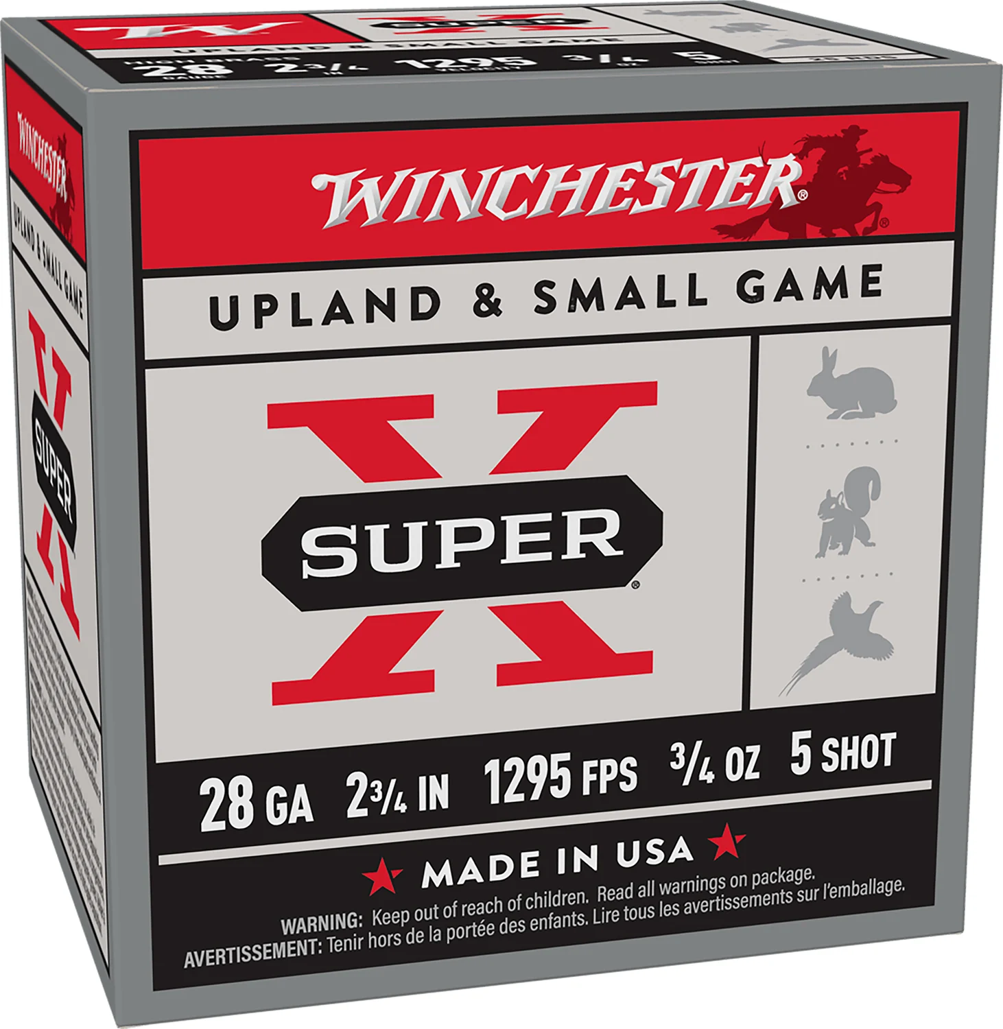 Winchester Ammo X285 Super X Heavy Game Load High Brass 28Gauge 2.75" 3/4oz 5Shot 25 Per Box/10 Case