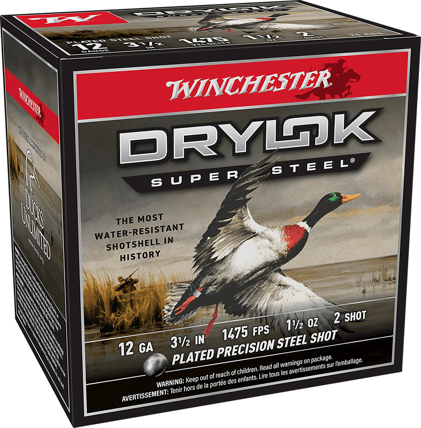 Winchester Ammo SSH12LH2 Drylok Super Steel High Velocity 12Gauge 3.50" 1 1/2oz 2Shot 25 Per Box/10 Case