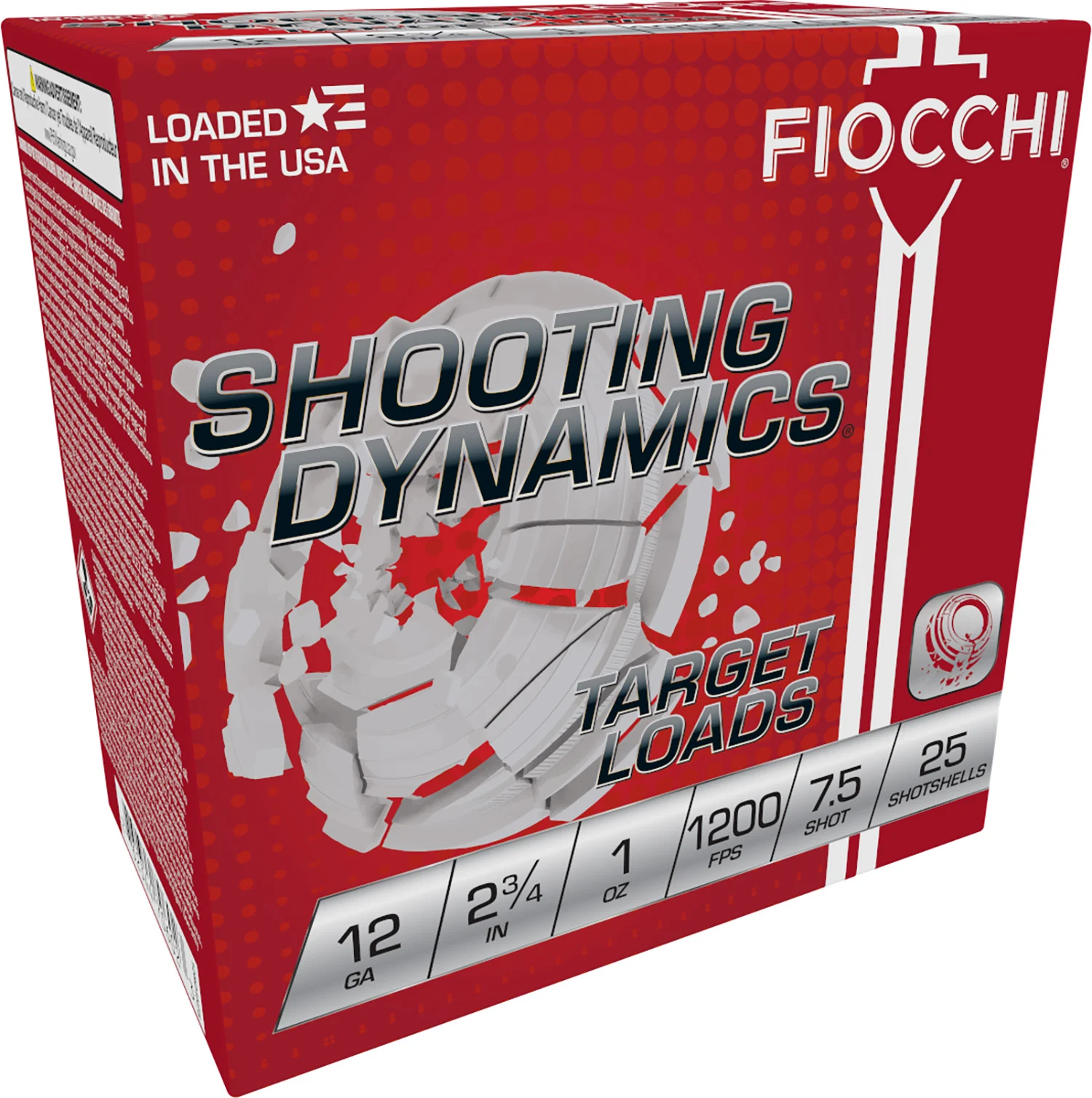 Fiocchi 12SD1H75 Shooting Dynamics Target 12Gauge 2.75" 1oz 7.5Shot 25 Per Box/10 Case