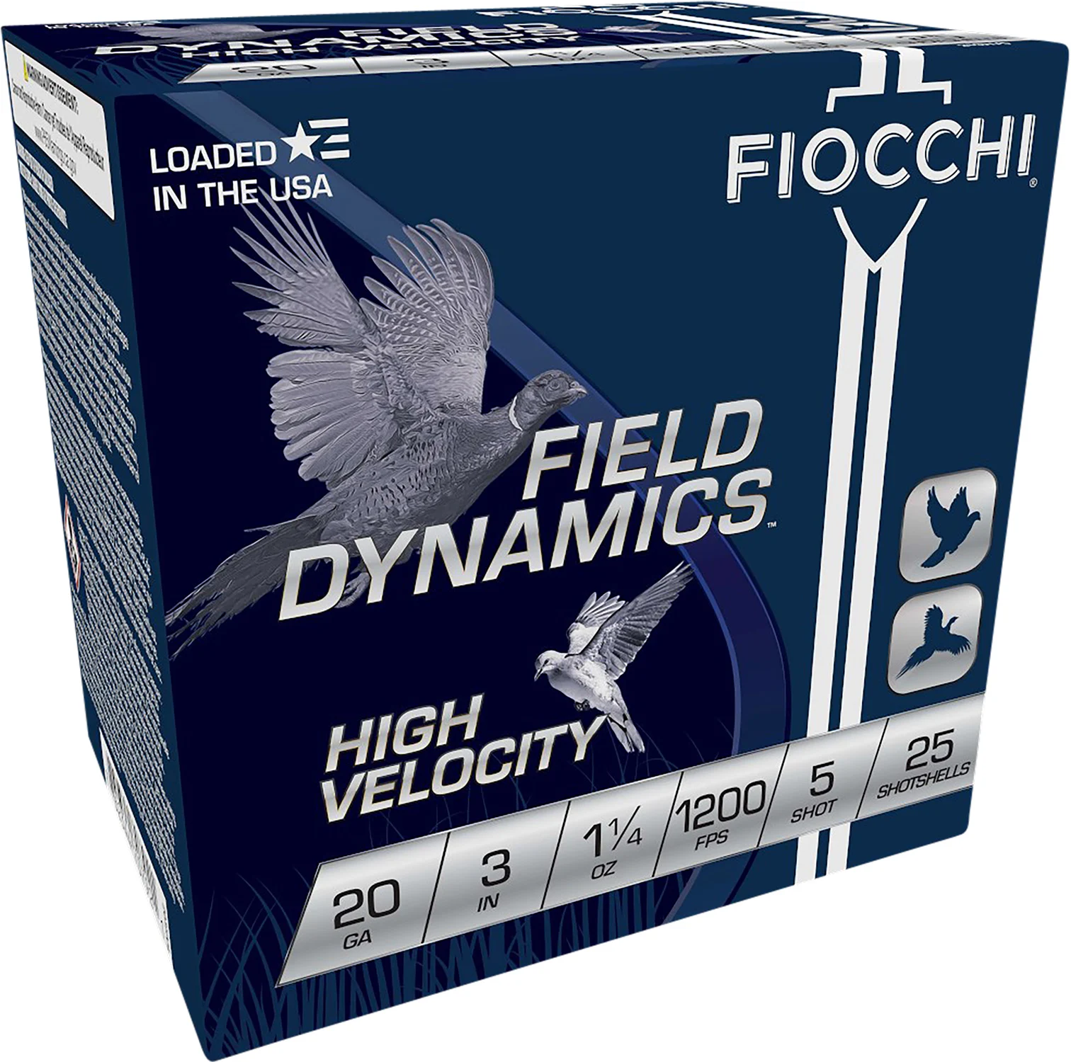 Fiocchi 203HV5 Field Dynamics High Velocity 20Gauge 3" 1 1/4oz 5Shot 25 Per Box/10 Case