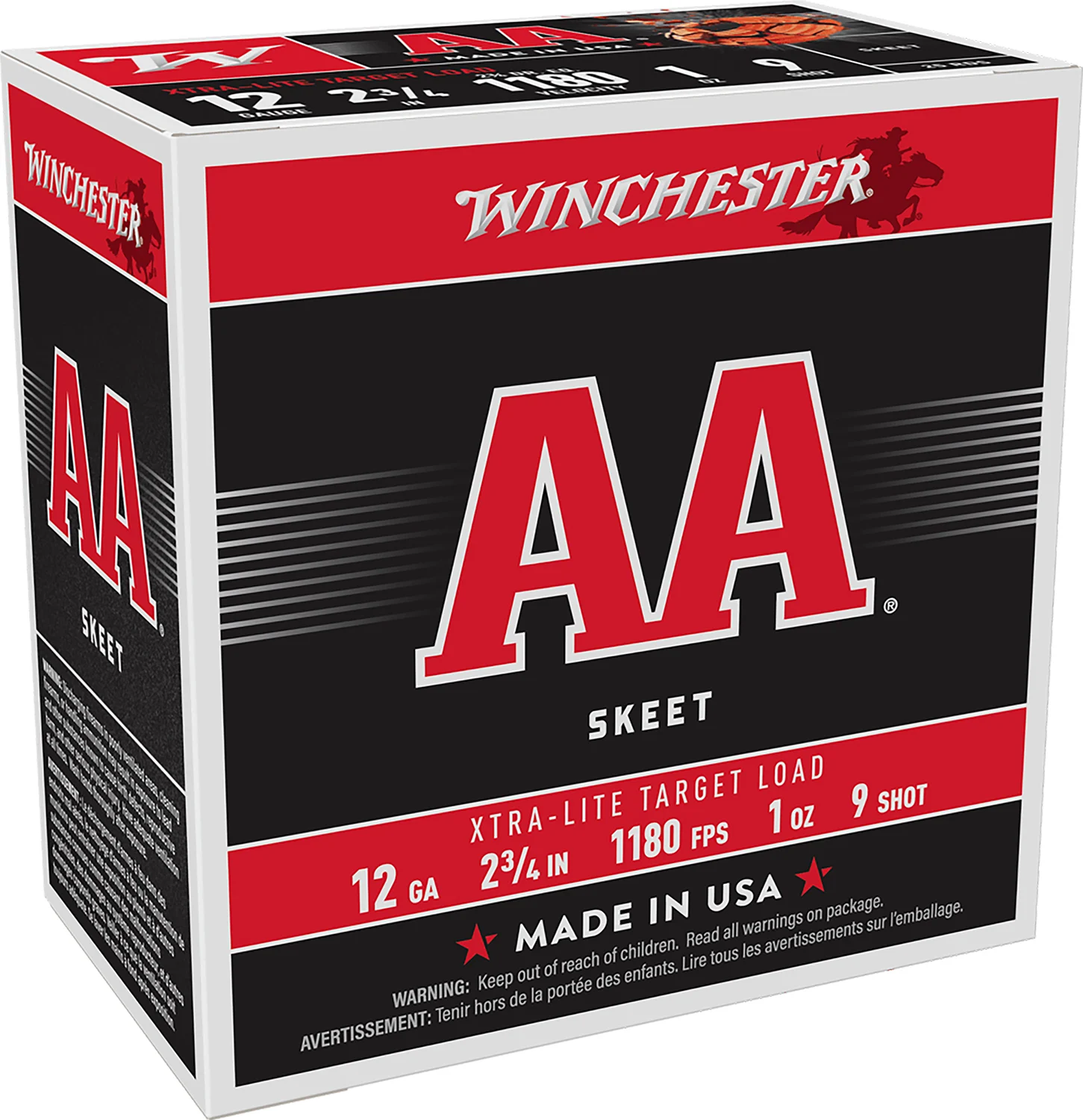 Winchester Ammo AAL129 AA Xtra-Lite 12Gauge 2.75" 1oz 9Shot 25 Per Box/10 Case