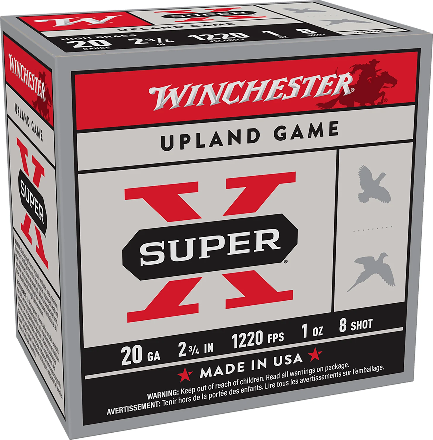 Winchester Ammo X208 Super X Heavy Game Load High Brass 20Gauge 2.75" 1oz 8Shot 25 Per Box/10 Case