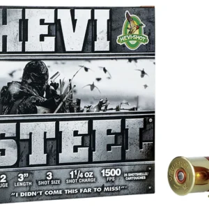 HEVI-Shot HS60003 HEVI-Steel  12Gauge 3" 1 1/4oz 3Shot 25 Per Box/10 Case