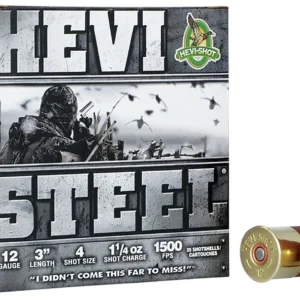 HEVI-Shot HS60004 HEVI-Steel  12Gauge 3" 1 1/4oz 4Shot 25 Per Box/10 Case