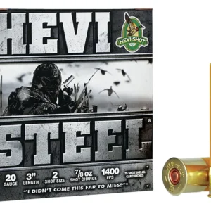 HEVI-Shot HS62002 HEVI-Steel  20Gauge 3" 7/8oz 2Shot 25 Per Box/10 Case