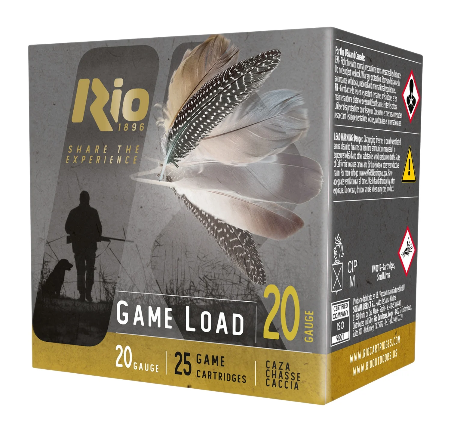 Rio Ammunition RC208 Game Load 20Gauge 2.75" 1oz 8Shot 25 Per Box/10 Case