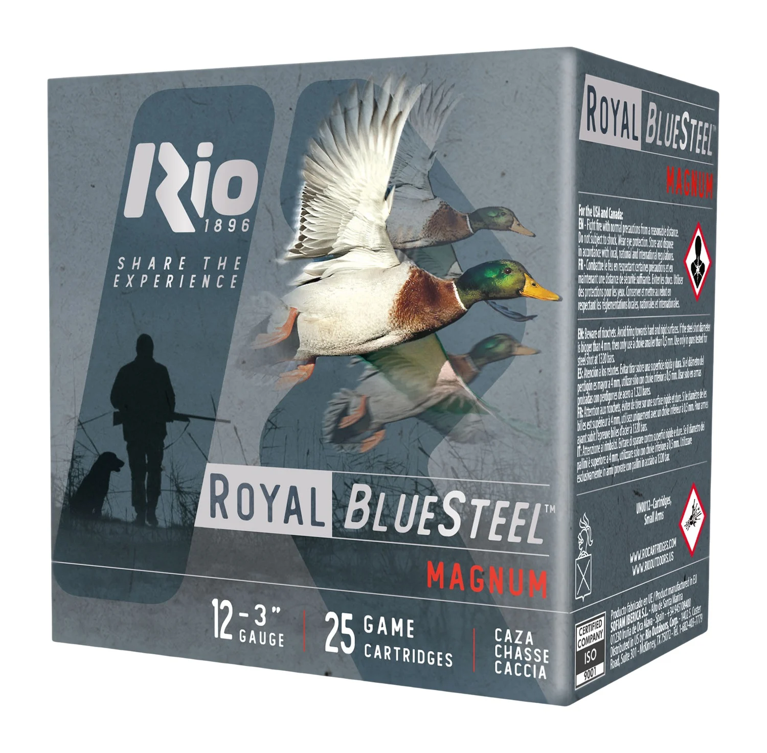 Rio Ammunition RBSM364 Royal BlueSteel Magnum 12Gauge 3" 1 1/4oz 4Shot 25 Per Box/10 Case