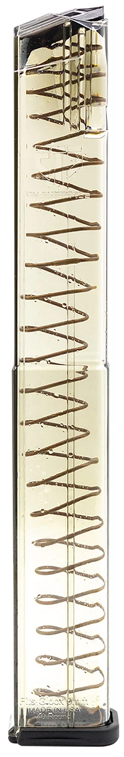 ETS Group GLK1840 Pistol Mags 40rd Extended 9mm Luger Compatible w/ Glock 17/18/19/26/34/45 Clear Polymer