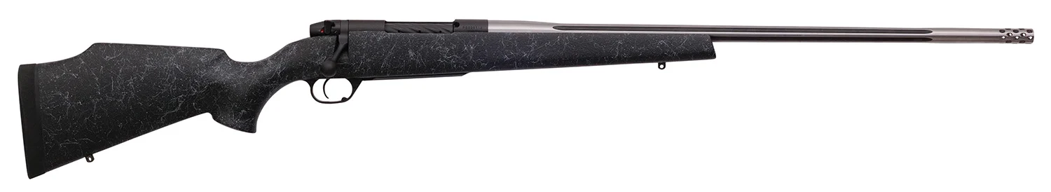 Weatherby MAM01N333WR8B Mark V Accumark 338-378 Wthby Mag 2+1 26" Barrel, Graphite Black Cerakote Metal Finish, Gray Webbed Black Fixed Monte Carlo Stock
