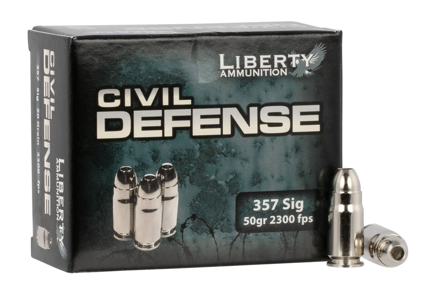 Liberty Ammunition LACD357SIG053 Civil Defense 357Sig 50gr Lead Free Fragmenting Hollow Point 20 Per Box/50 Case