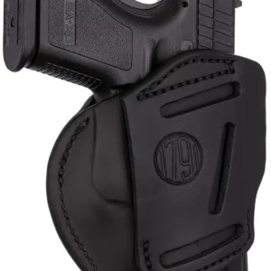 1791 Gunleather 4WH5SBLL 4-Way IWB/OWB 05 Stealth Black Leather Belt Clip Fits S&W M&P/Springfield XD/Glock 17/HK VP9 Left Hand