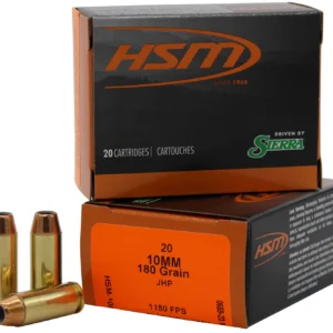 HSM 10MM15N20 Pro Pistol  10mm Auto 180 gr Jacket Hollow Point 20 Per Box/ 20 Case