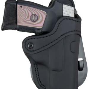1791 Gunleather ORPDH21SBLR BH2.1 Optic Ready OWB Size 2.1 Stealth Black Leather Paddle Compatible w/Glock 17/S&W M&P Shield/Springfield XD Right Hand