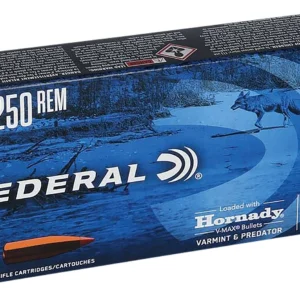 Federal V22250VM2 Varmint & Predator  22-250Rem 55gr Hornady V-Max 20 Per Box/10 Case