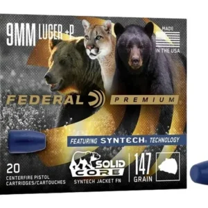 Federal P40SHC1 Premium  40S&W 200gr Solid Core Synthetic Flat Nose 20 Per Box/10 Case