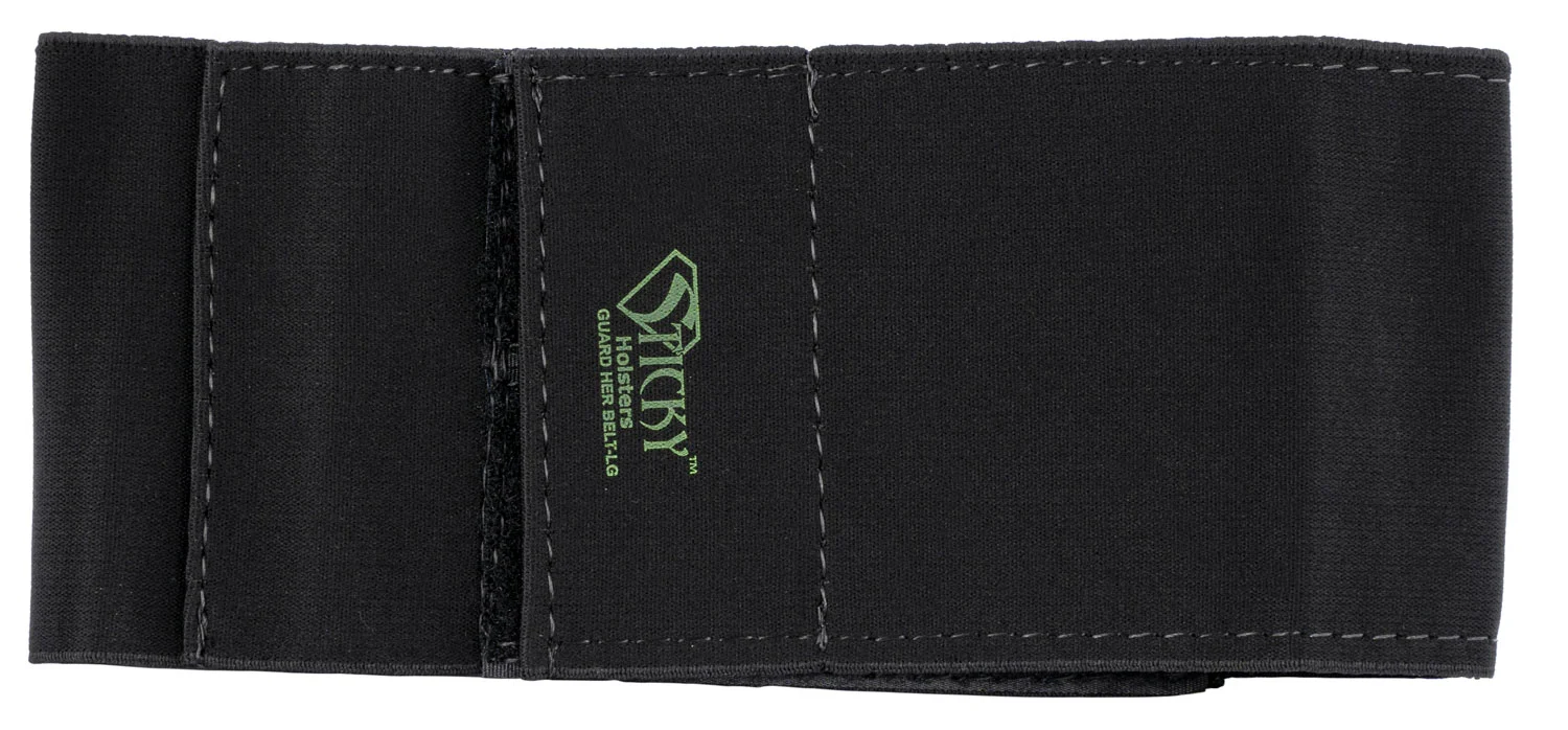 Sticky Holsters GHBTLG Guard Her Garter Size Large Black Elastic