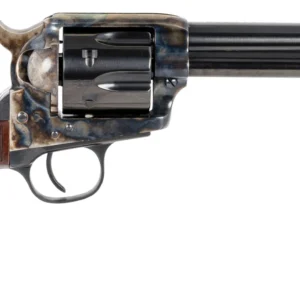 Taylors & Company 550813 Smoke Wagon  45 Colt (LC) Caliber with 5.50" Blued Finish Barrel, 6rd Capacity Blued Finish Cylinder, Color Case Hardened Finish Steel Frame & Checkered Walnut Grip