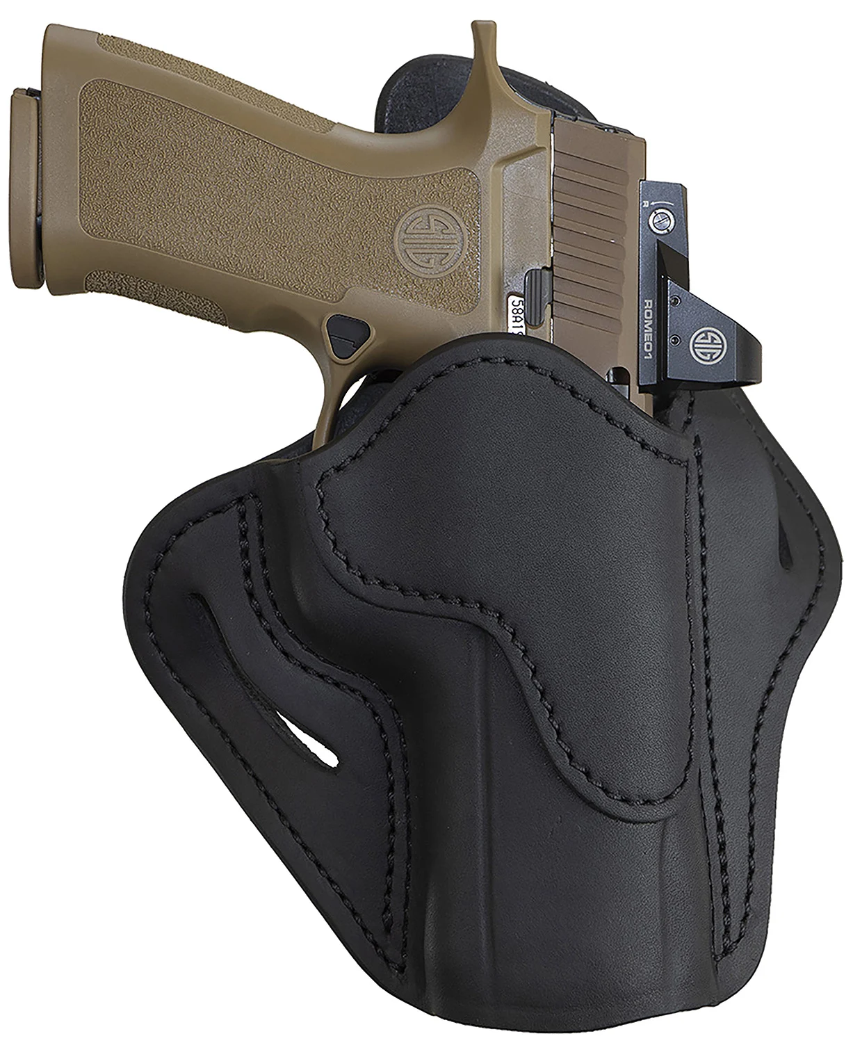 1791 Gunleather ORBH24SBLR BH2.4 Optic Ready OWB 2.4 Stealth Black Leather Belt Slide Fits Walther PPQ/Sig P320/Springfield XD-M