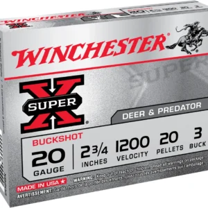 Winchester Ammo XB203VP Super X  20Gauge 2.75" 20Pellets 3Buck Shot 15 Per Box/10 Case *Value Pack
