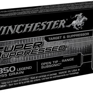 Winchester Ammo SUP350 Super Suppressed  350Legend 255gr Open Tip Range 20 Per Box/10 Case
